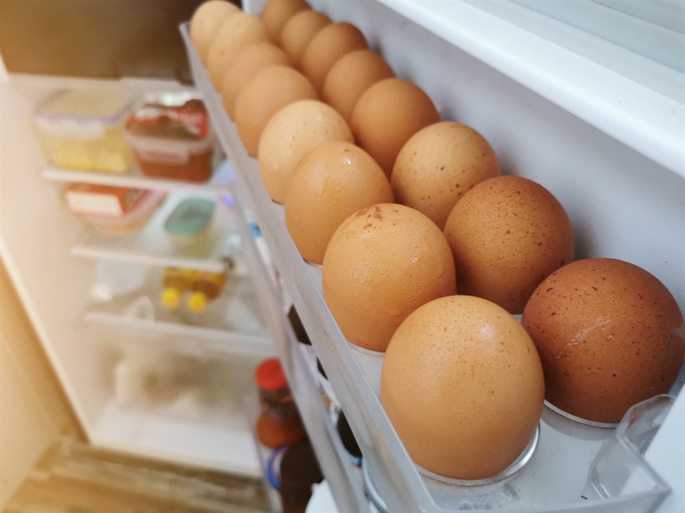 حفظ البيض في باب الثلاجة